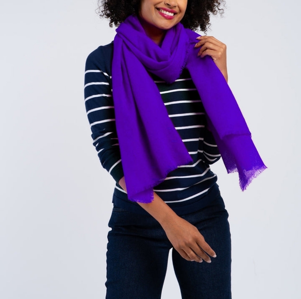 Cocowai Purple Cashmere Scarf Wrap